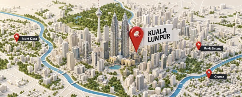 SEO Kuala Lumpur: 3D map with location pin